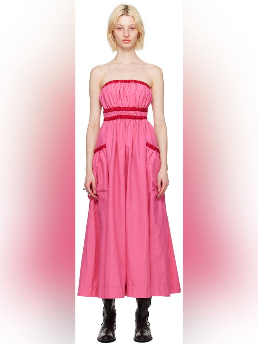 Molly Goddard Pink Amber Midi Dress